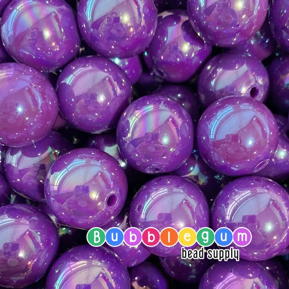 ShinySparkly AB Acrylic Bubble Gum Beads DIY JewelryD\u00e9cor Supplies 20mm Iridescent Purple Chunky Bubblegum Beads 20mm