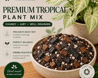 Premium Potting Mix for Tropical Plants - Ideal for Houseplants like Philodendron, Monstera, Anthurium, Rhaphidophora, Pothos, and more