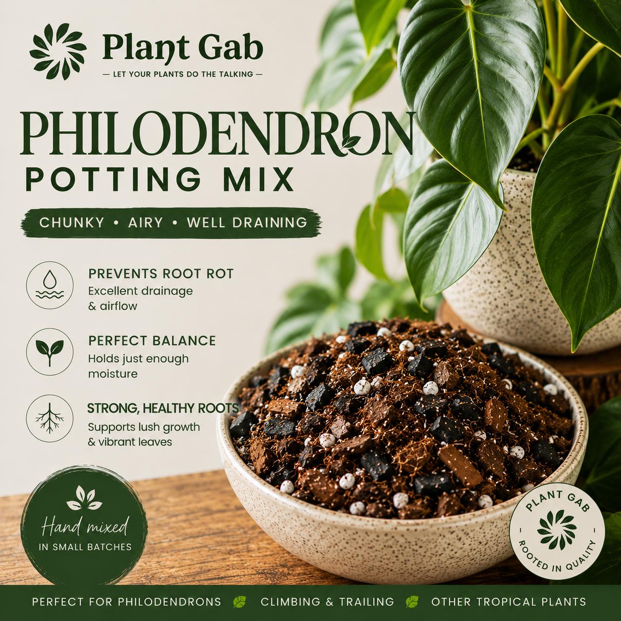 Premium Potting Mix for Philodendron  Soil Free Mix for Philodendron -  Peat Free Philodendron Potting Mix - Chunky Philodendron Substrate - Etsy