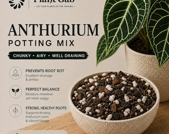 Anthurium Potting Mix - Premium Potting Mix for Anthurium – Soil Free for Anthuriums - Peat Free Anthurium Potting Mix - Anthurium Substrate