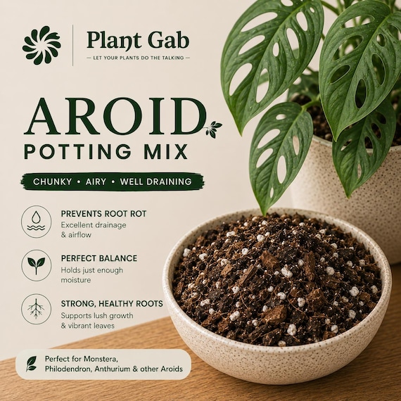 Aroid Potting Mix - Premium Potting Mix for Aroids – Ideal for Aroids like Philodendron, Monstera, Anthurium, Alocasia & more