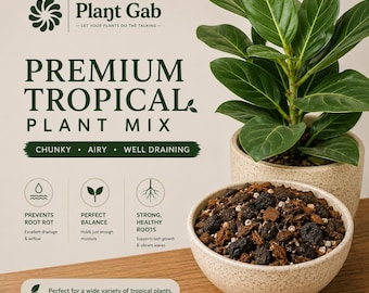 Tropical Plant Potting Mix - Premium Potting Mix for Tropical Plants - Ideal for Houseplants like Ficus, Snake Plants, Syngonium, and more