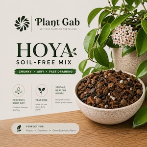 Hoya Potting Mix | Premium Hoya Potting Mix | Soil-Free Chunky Mix | Fast Draining Epiphyte Substrate | Peat-Free | For Hoyas and Dischidias