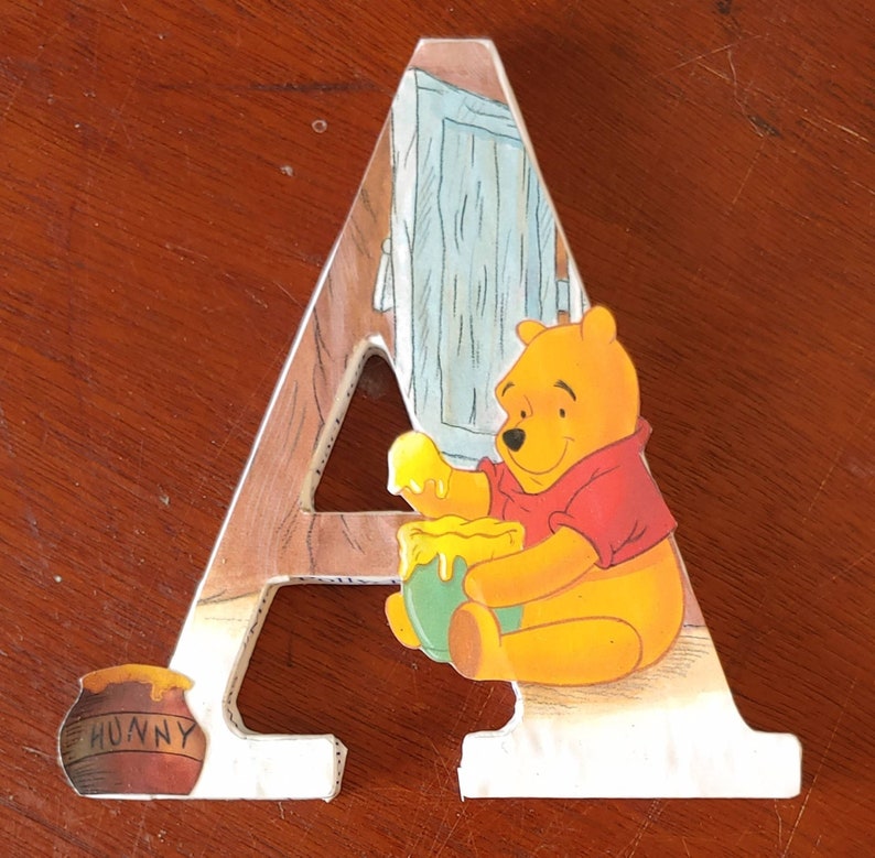 Winnie the Pooh name sign wood letters nursery sign Etsy