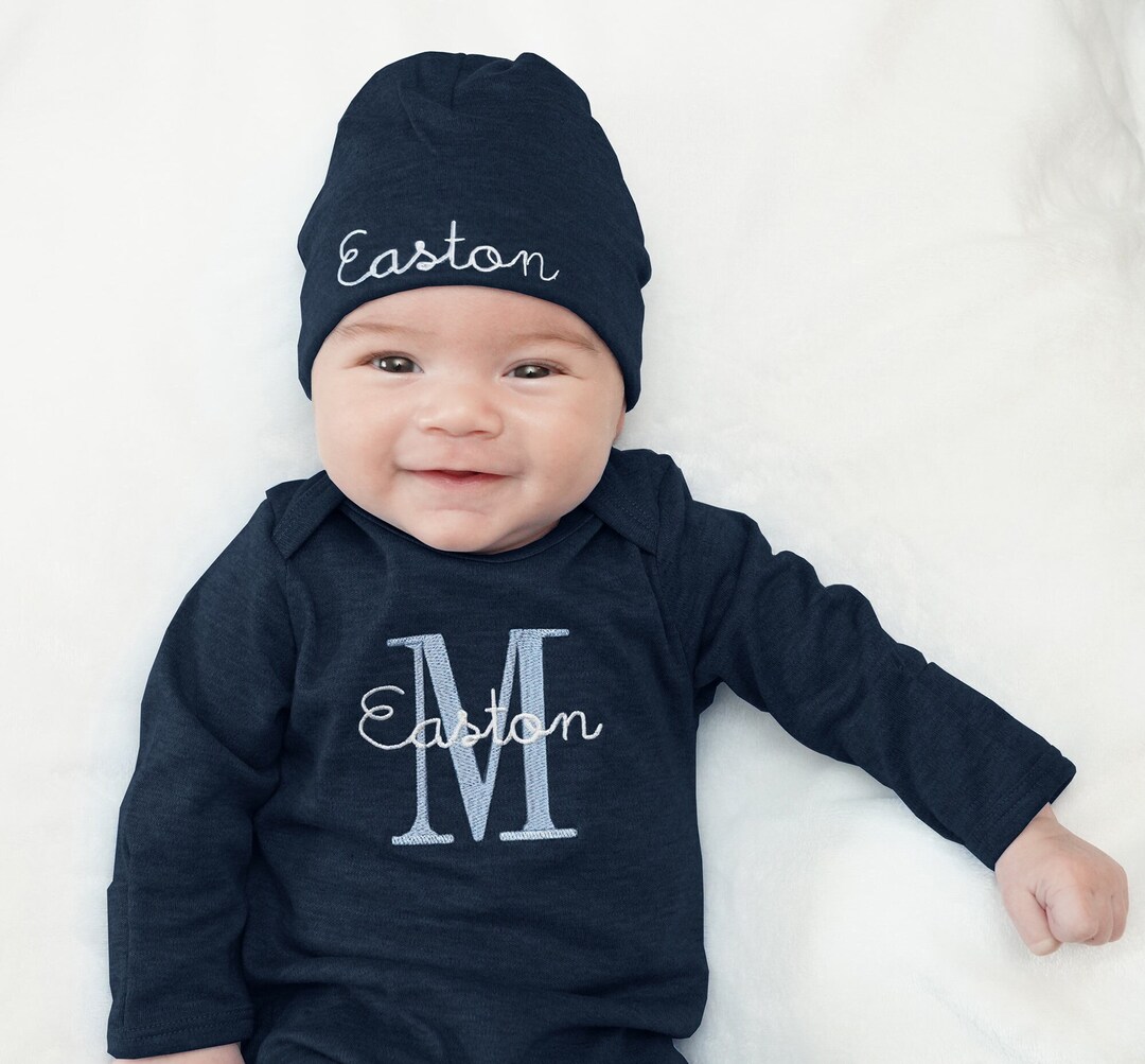 Baby Boy Monogram Outfit, Baby Boy Coming Home Outfit, Baby Boy