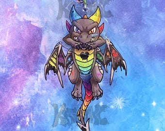 Paint Drake OC - Swaying 3in Clear Acrylic keychains