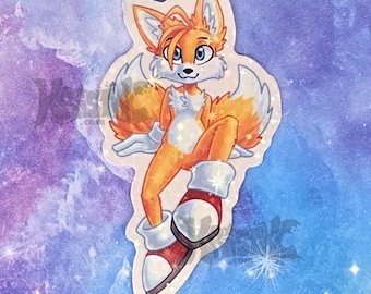 Tails Fox - Clear Holographic Sticker 3in