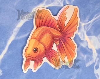 Gold Fish - Holographic Vynal Sticker 3in