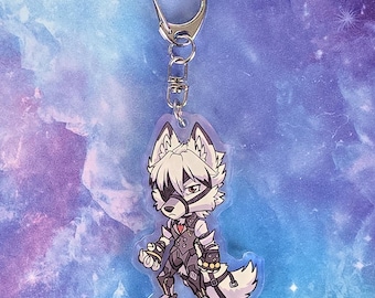 Von Lycaon - Zenless Zone Zero ZZZ - Clear Holographic Acrylic Keychain 2.5in