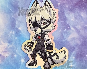 Von Lycaon - Zenless Zone Zero ZZZ - Holographic Sticker 3in - Furry wolf chibi