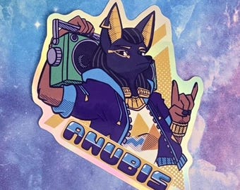 Rad Anubis - Pegatina holográfica 3 pulgadas