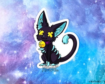 Felisneon Zombie Cat Die Cut Vinyl Sticker 3in