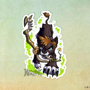 Sora Lion with Keyblade Die Cut Vinyl Sticker 3in Kingdom Hearts