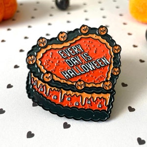 Every Day is Halloween Enamel Pin | Halloween Cake Pin | Spooky Cake Pin | Cute Halloween Enamel Pin
