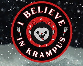I Believe in Krampus Sticker | Original Art by Spooky Shake Studios
