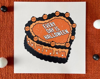 Halloween Cake Art Print | Spooky Fall Decor