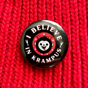 I Believe in Krampus Button: Creepmas Pin bild 2