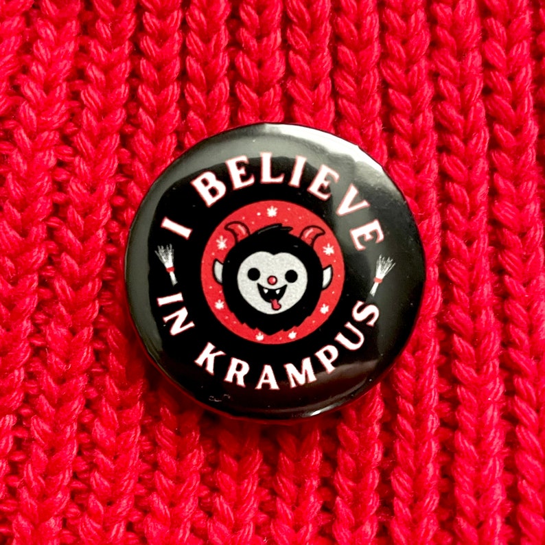 I Believe in Krampus Button: Creepmas Pin bild 2