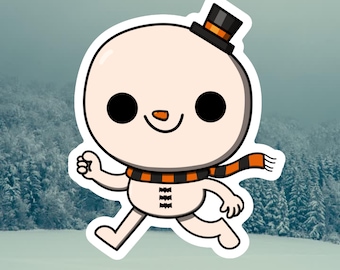 Creepmas Snowman Sticker: Spooky Christmas Vinyl Decal