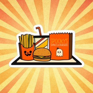 Retro Halloween Sticker | Halloween Burger Sticker | Halloween Nostalgia Sticker | 80s Halloween Sticker