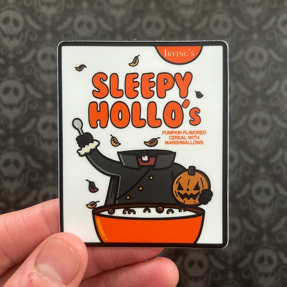 Sleepy Hollow Cereal Sticker | Headless Horseman Halloween Vinyl