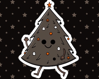 Creepmas Tree Sticker: Halloween Christmas Tree Vinyl Decal