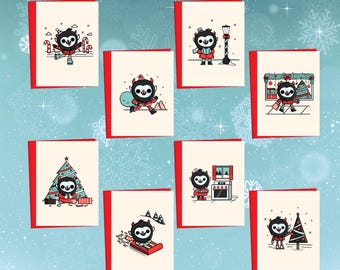 Deluxe Krampus Christmas Cards | Spooky Holiday Greeting Card Set