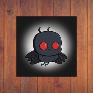 Cute Mothman Art | Mothman Wall Art | Cute Cryptid Print