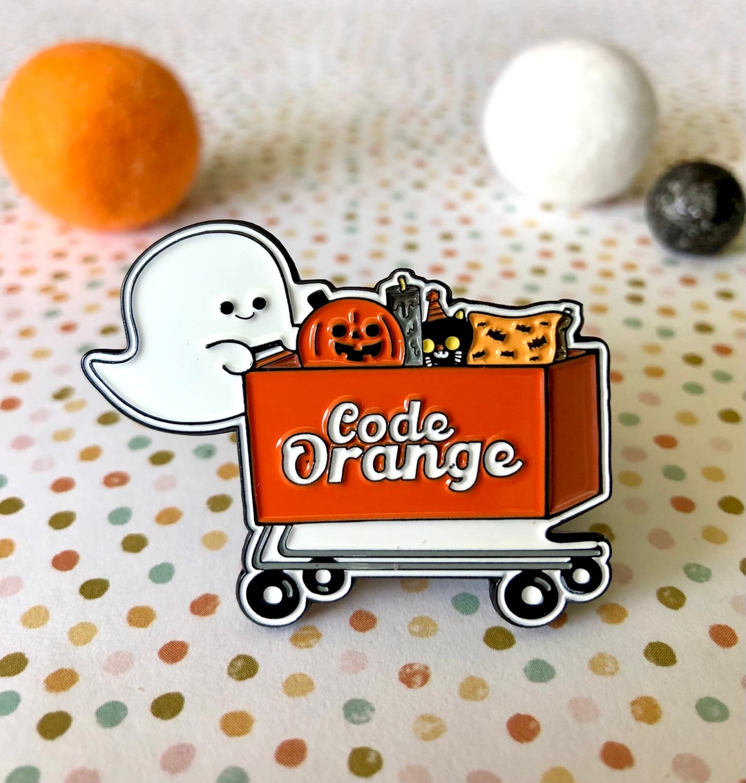 Code Orange Enamel Pin: Halloween Shopping Cart Pin - Etsy