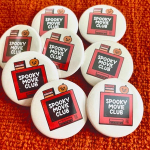 Spooky Movie Club Button | Horror Movie Button | Horror VHS Tape Button | Retro Horror Button