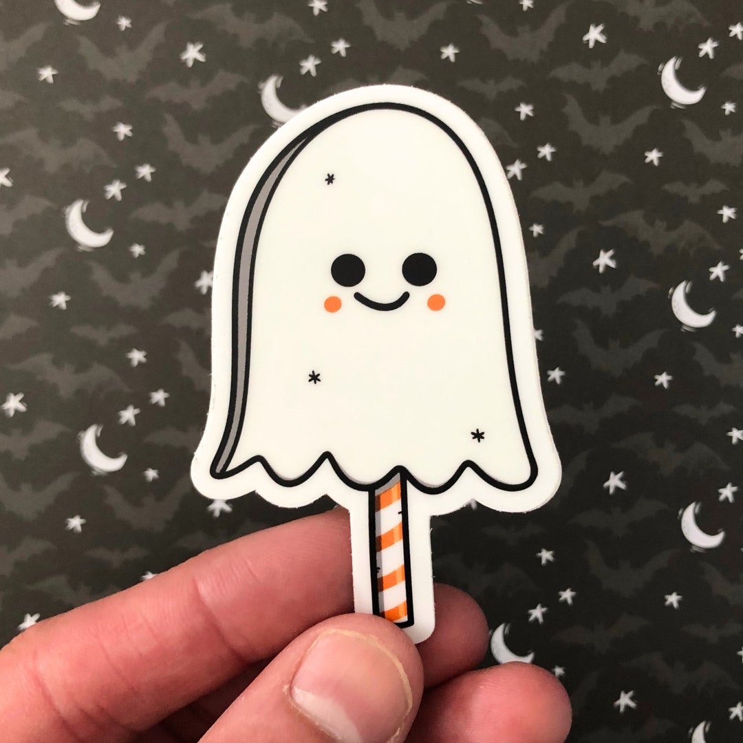 Cute Ghost Pop Sticker | Spooky Halloween Vinyl Decal - Etsy