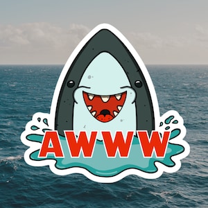 Shark Vinyl Sticker | Shark Sticker | Shark Week | Cute Shark Sticker