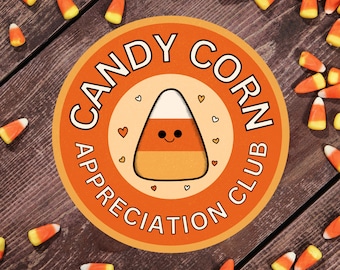 Pegatina del Club de Apreciación de los Caramelos de Maíz - Dulce de Halloween (7,6 cm x 7,6 cm)