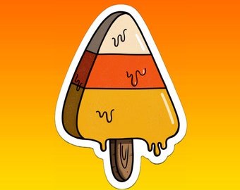 Candy Corn Sticker | Ice Cream Sticker | Candy Corn Art | Halloween Sticker