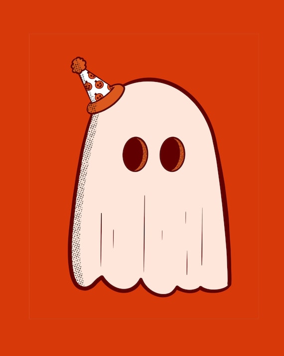 Party Ghost Print Cute Ghost Art Spooky Cute Print Ghost in a Party Hat -  Etsy UK