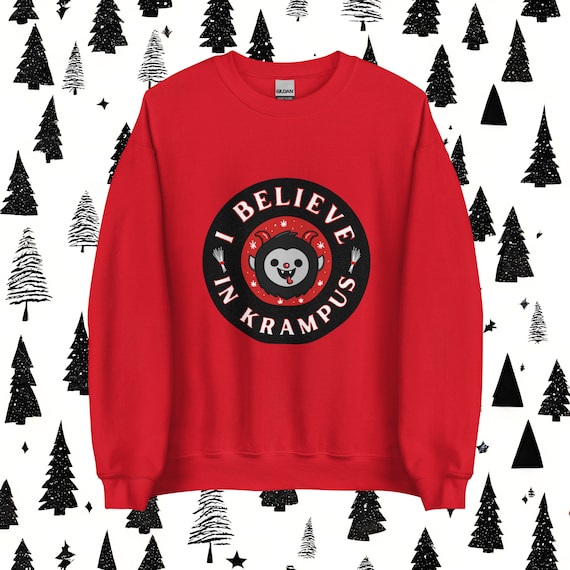 I Believe in Krampus Sweatshirt | Original Art by Spooky Shake Studios