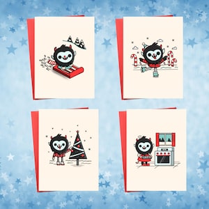 Joli jeu de cartes Krampus | Cartes de Noël Krampus | Cartes de Noël effrayantes | Cartes de voeux Krampus