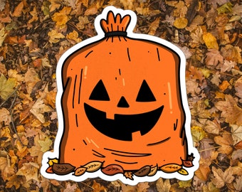 Pegatina retro de calabaza de Halloween para bolsa: Vinilo decorativo nostálgico para Halloween