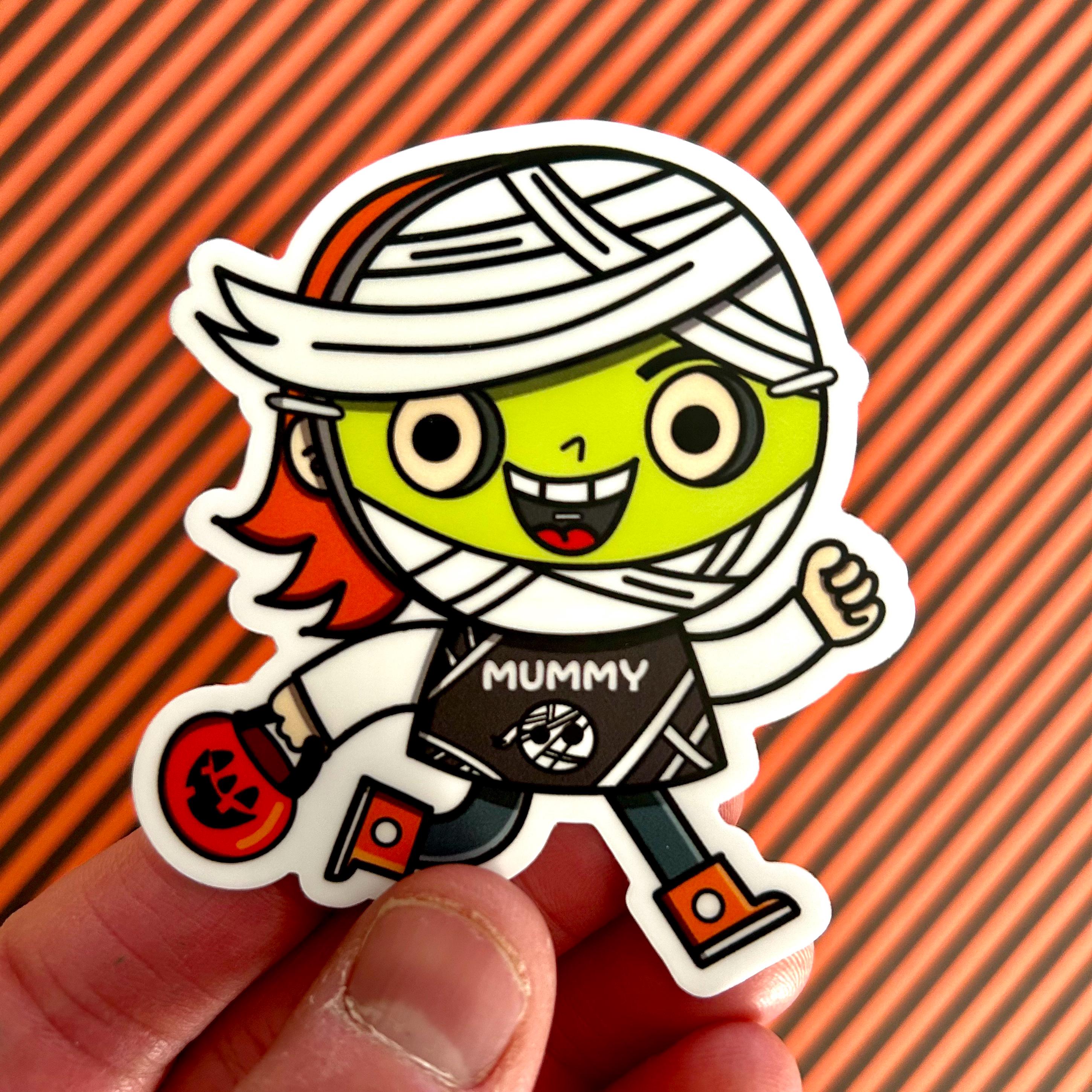 Trick or Treat Sticker | Halloween Kid Sticker | Halloween Costume Sticker | Cute Mummy Sticker