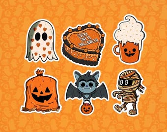 200 PCS Halloween Stickers Bulk - Non-Repeating Pumpkin, Ghost, Skull Vinyl Decor For Parties, Kids, Teens
