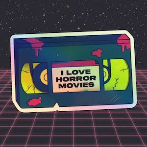 Horror Movie Sticker | VHS Sticker | Horror VHS Tape | Retro Horror Sticker | Holographic Sticker