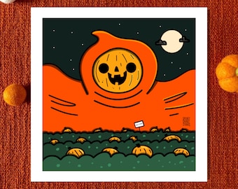 Pumpkin Spirit Art Print | Cute Halloween Decor