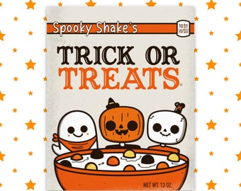 Halloween Cereal Sticker: Spooky Trick or Treats Vinyl Decal