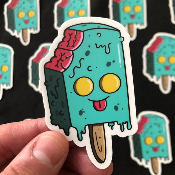 Zombie Ice Cream Sticker | Spooky Vinyl Decal