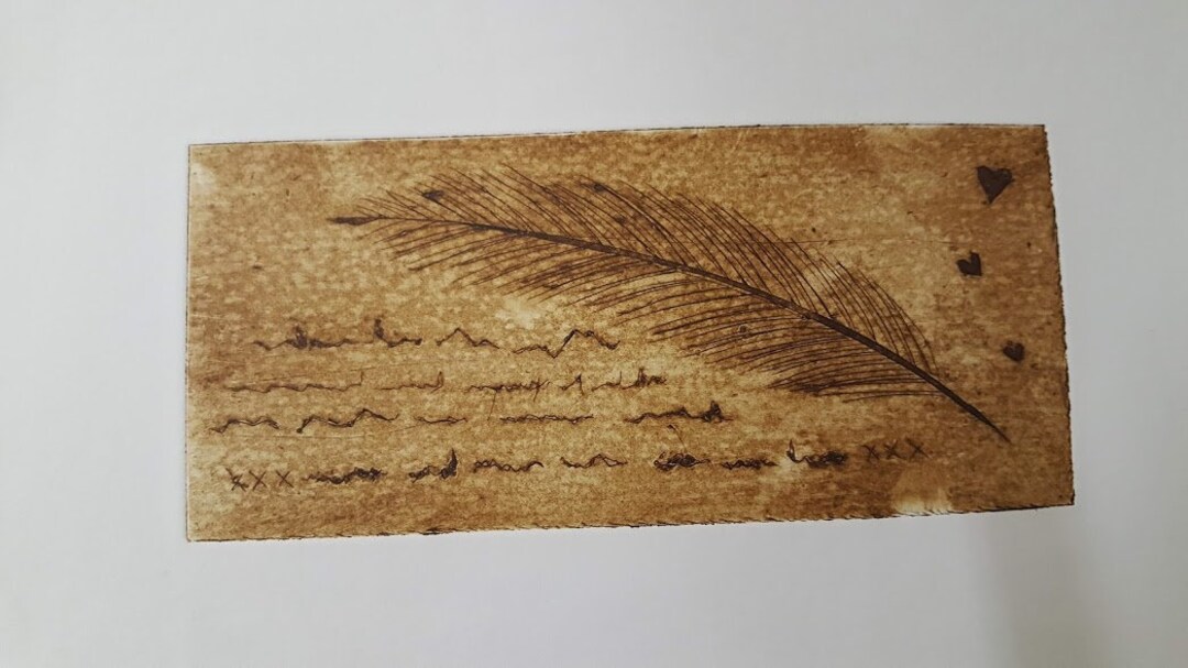 Collagraph Print Called a Feather - Etsy