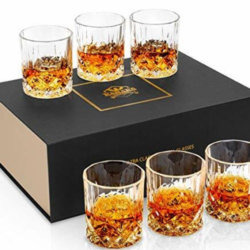 Whiskey Tumbler Set of 6 Crystal Glass Vodka Water Rocks Etsy