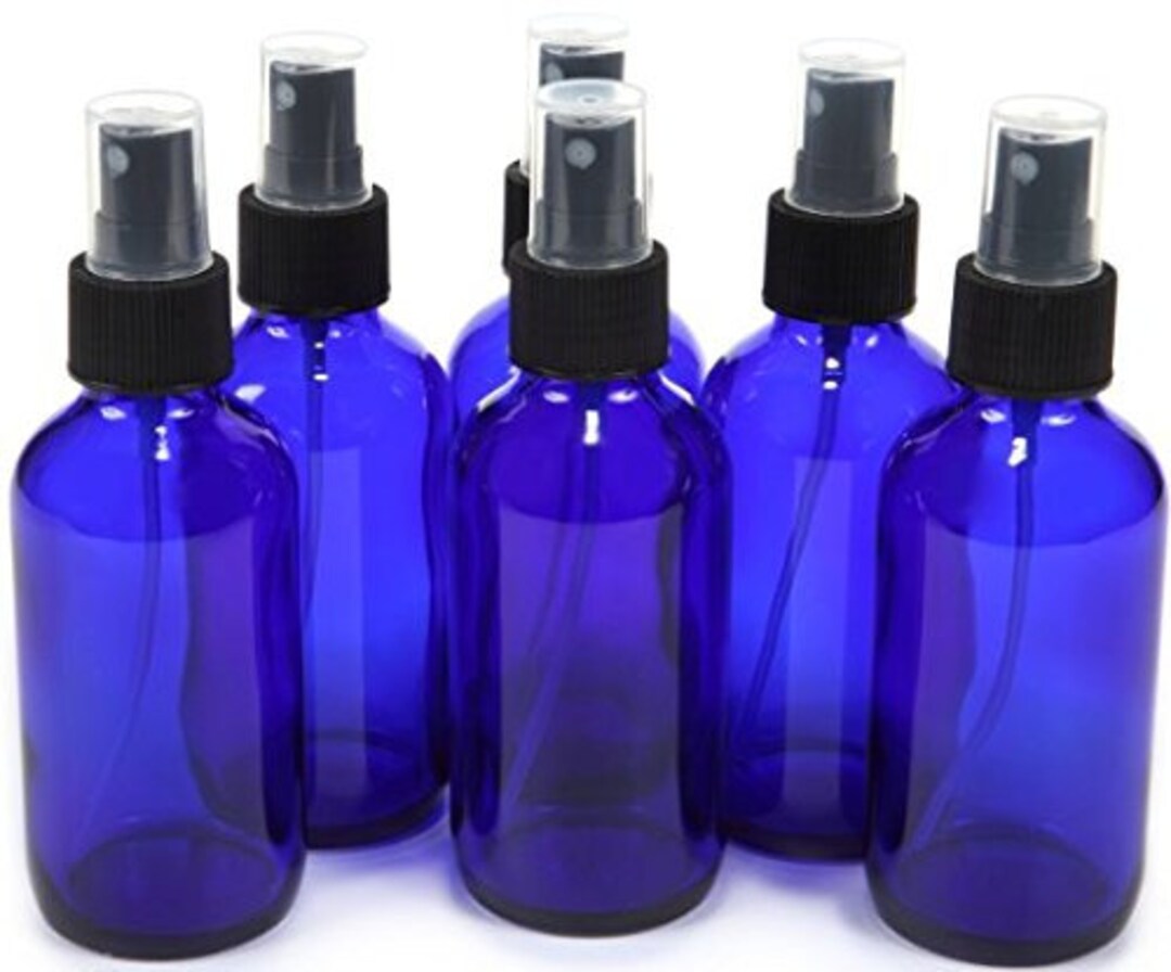 4 oz Bouteilles en verre bleu Cobalt avec Black Fine Mist - Etsy France