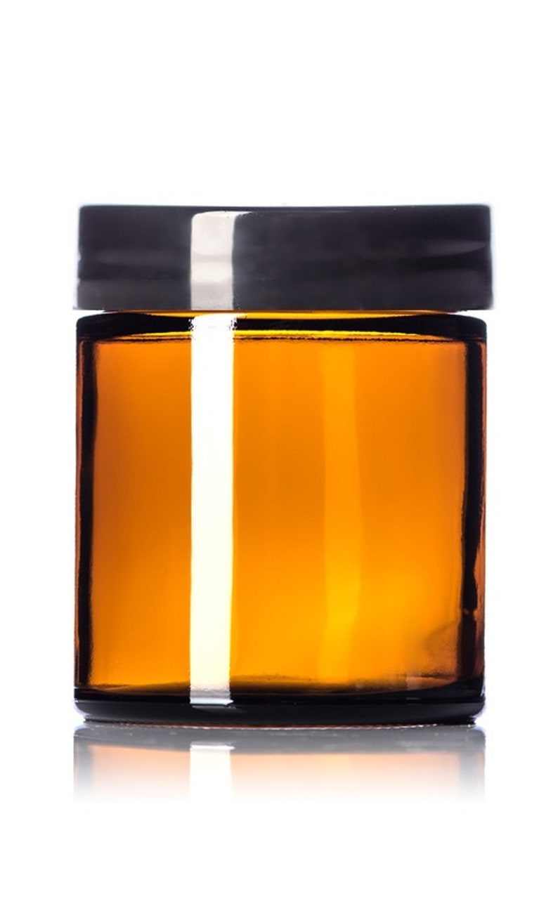 4 Oz Amber GLASS Jar Straight Sided W/ Plastic Lined Cap Etsy