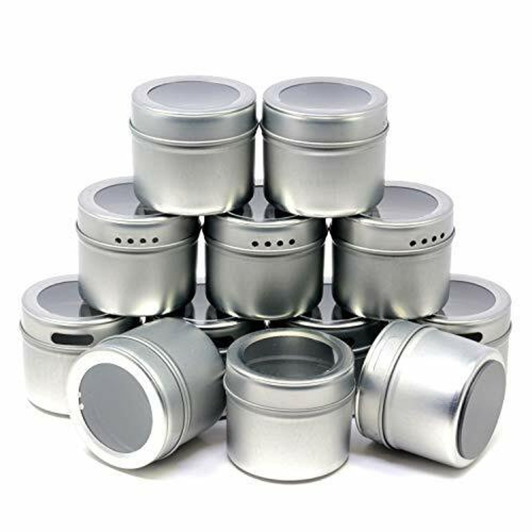 12 Spice Tins & 102 Clear Spice Labels 12 Storage Etsy