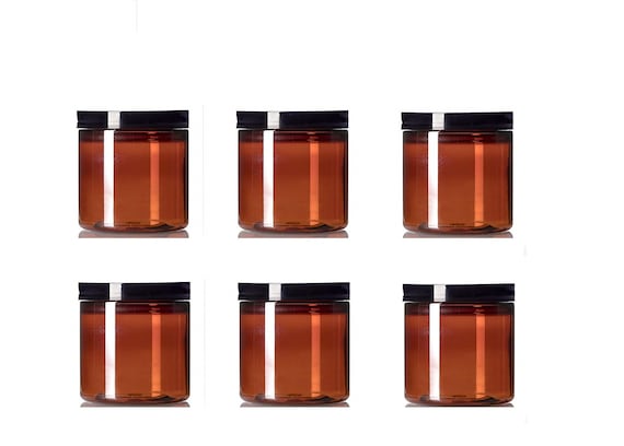straight sided 8 oz amber glass jars for candles with metal lid